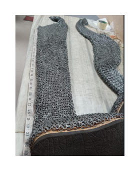 Aluminum Chainmail Chausses Flat Ring integrated Leather Shoe